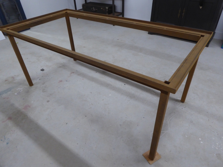 relooking meuble création table indus bois décoration intèrieur aérogommage